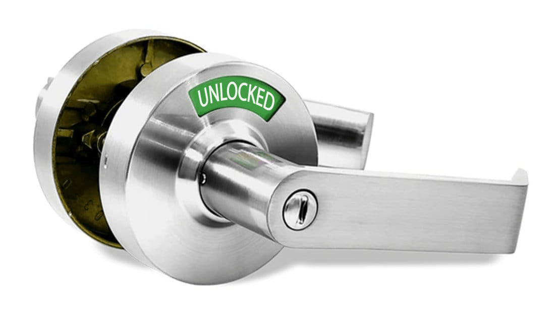 Privacy Door Lock with Occupancy Indicator in Satin Chrome