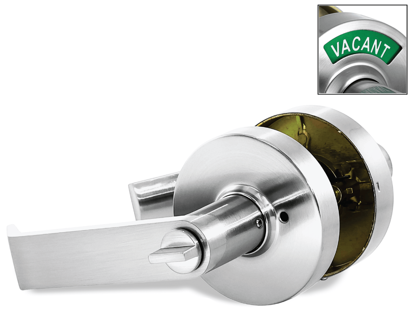 Privacy Indicator Door Lock with Keys in Satin Chrome