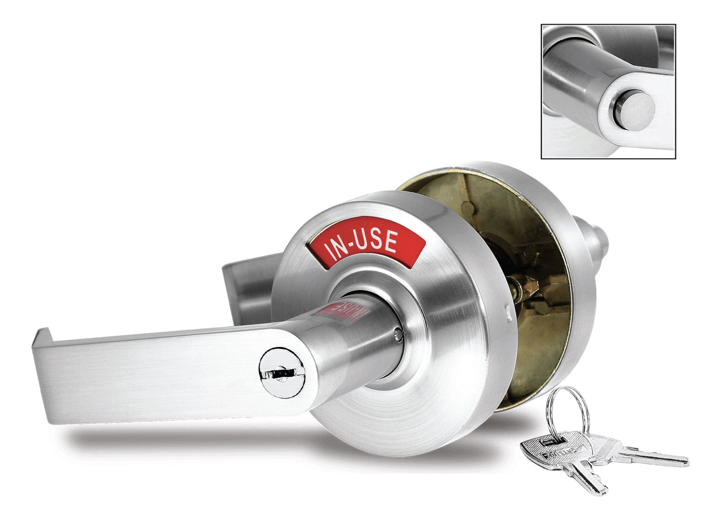 ADA Indicator Door Lock with Keys in Satin Chrome