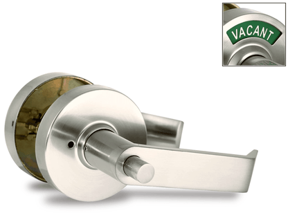 ADA Door Lock with Indicator in Satin Nickel Left-Handed