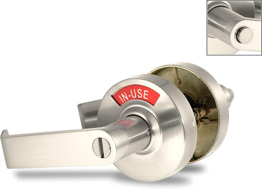 ADA Door Lock with Indicator in Satin Nickel Left-Handed