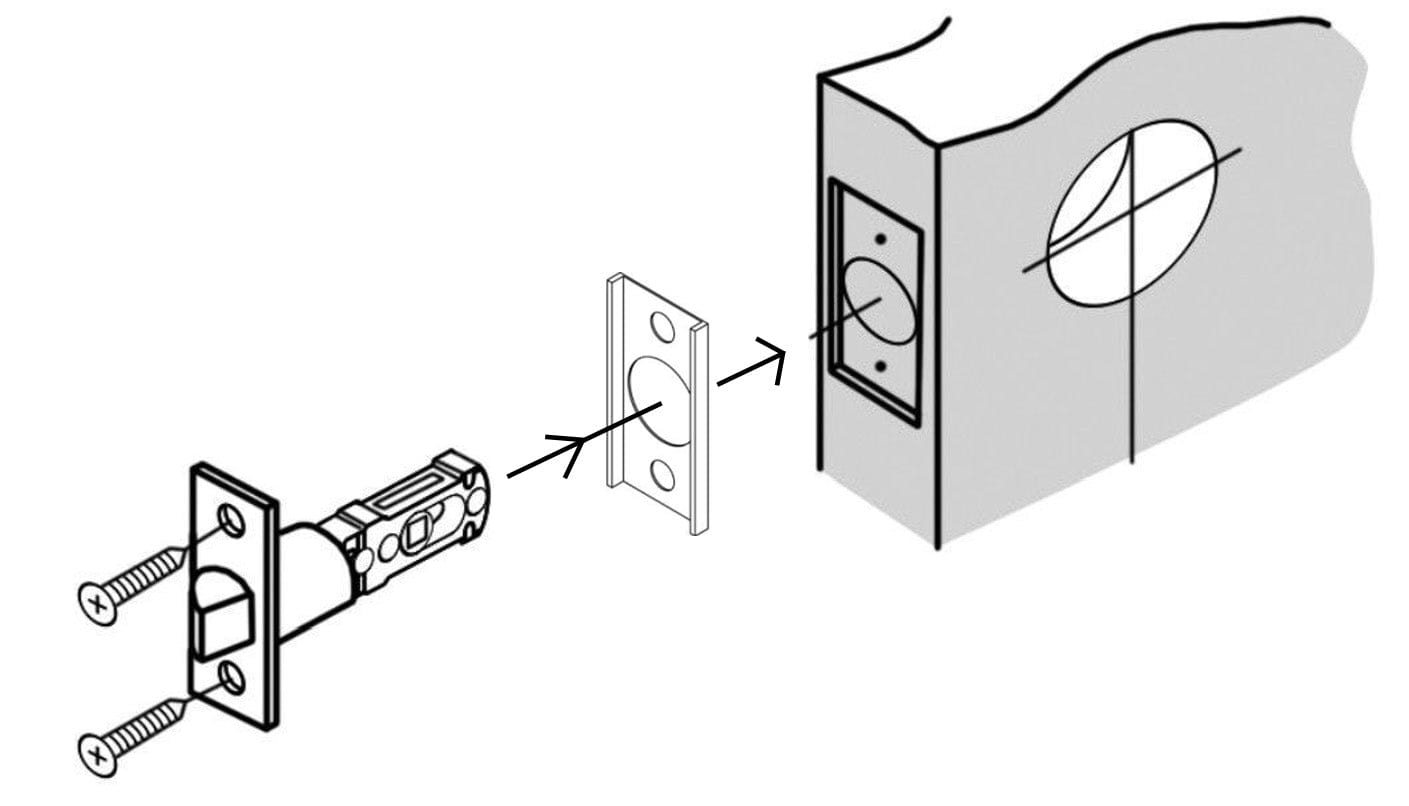 Latch Faceplate Adapter from 1" To 1-1/8" Door Preparation