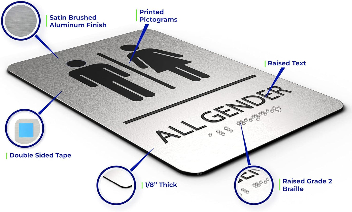 ADA Restroom Sign | All Gender | 6x9 inches