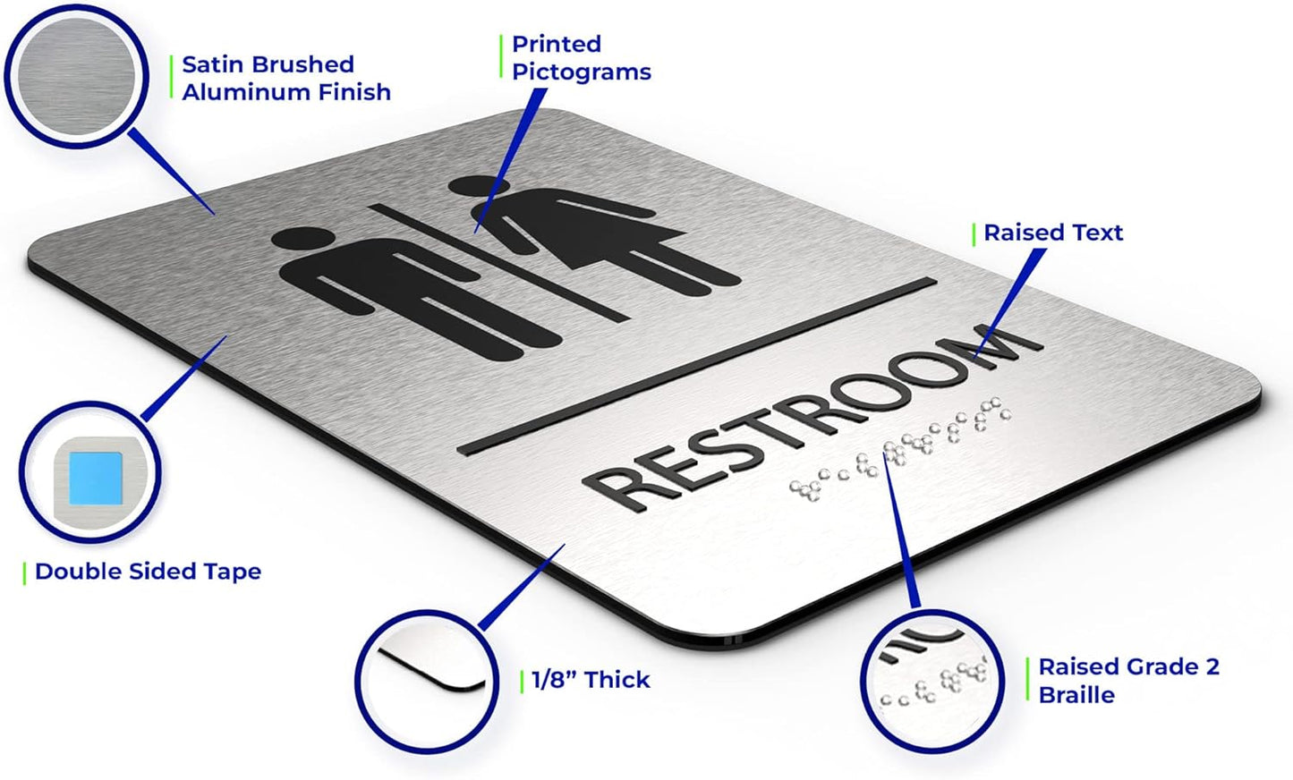 ADA Restroom Sign | Unisex | 6x9 inches