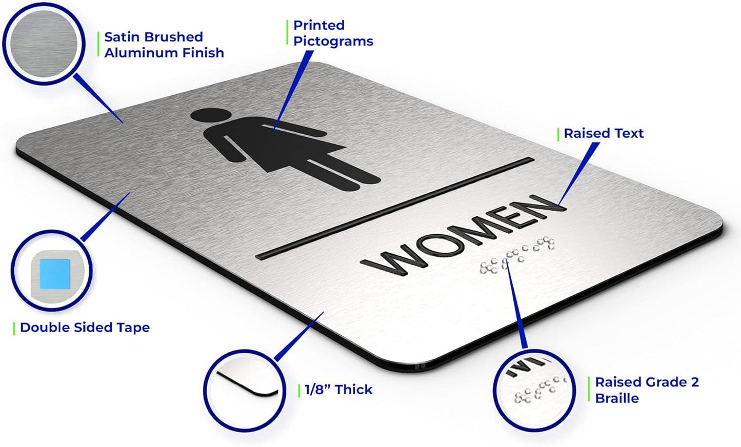 ADA Restroom Sign | Women | 6x9 inches