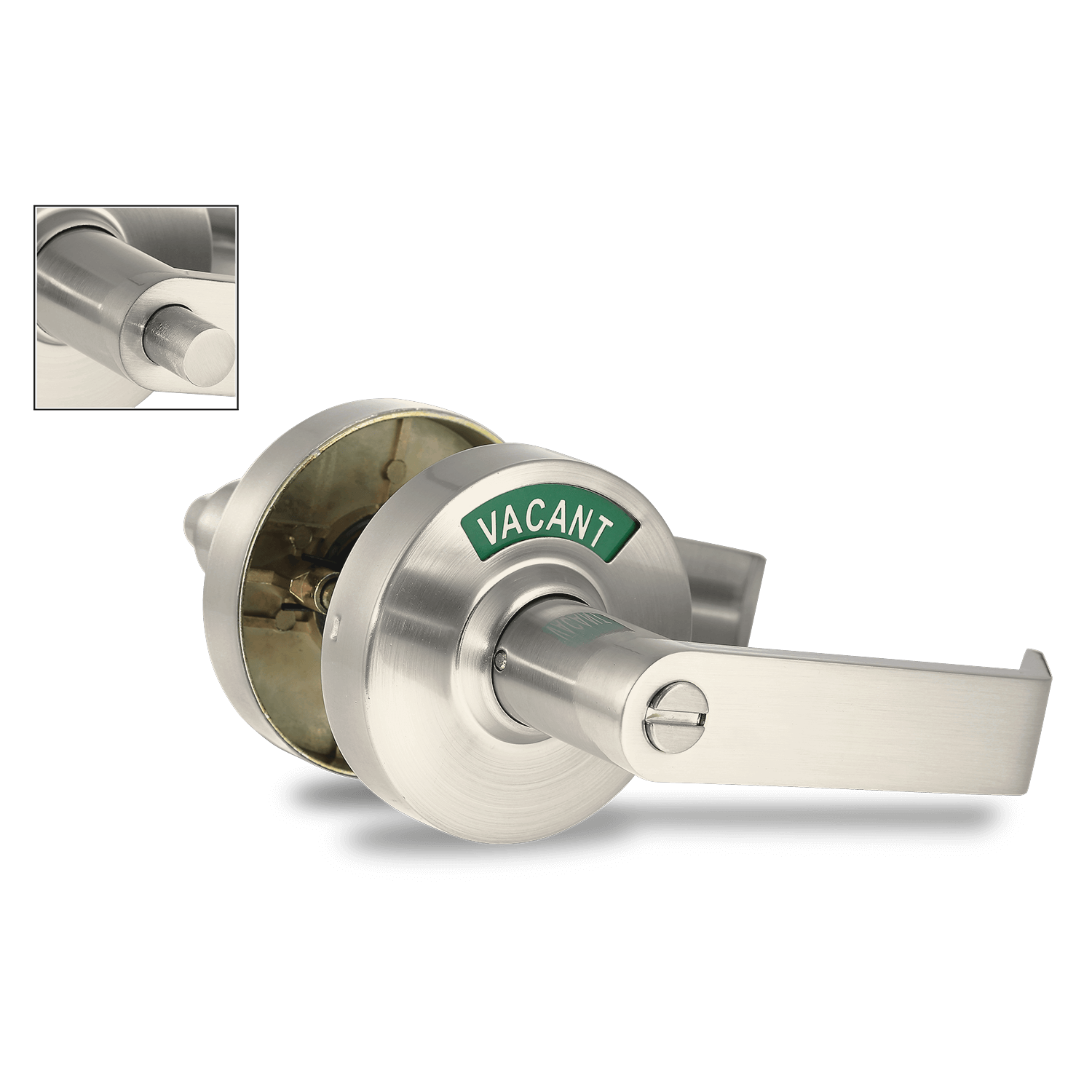 ADA Door Lock with Indicator in Satin Nickel - Right-Handed