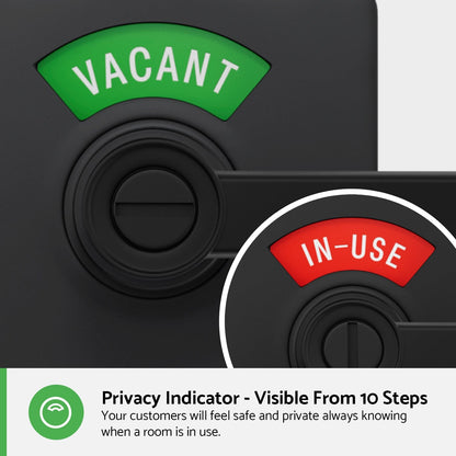 Square Privacy Indicator Door Lock Solstice Lever in Matte Black
