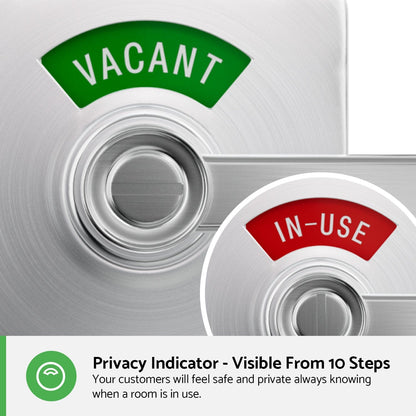 Square Privacy Indicator Door Lock Solstice Lever in Satin Chrome
