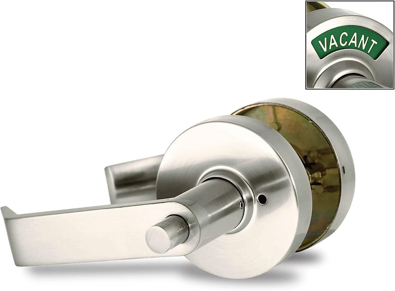 ADA Door Lock with Indicator in Satin Nickel Right-Handed