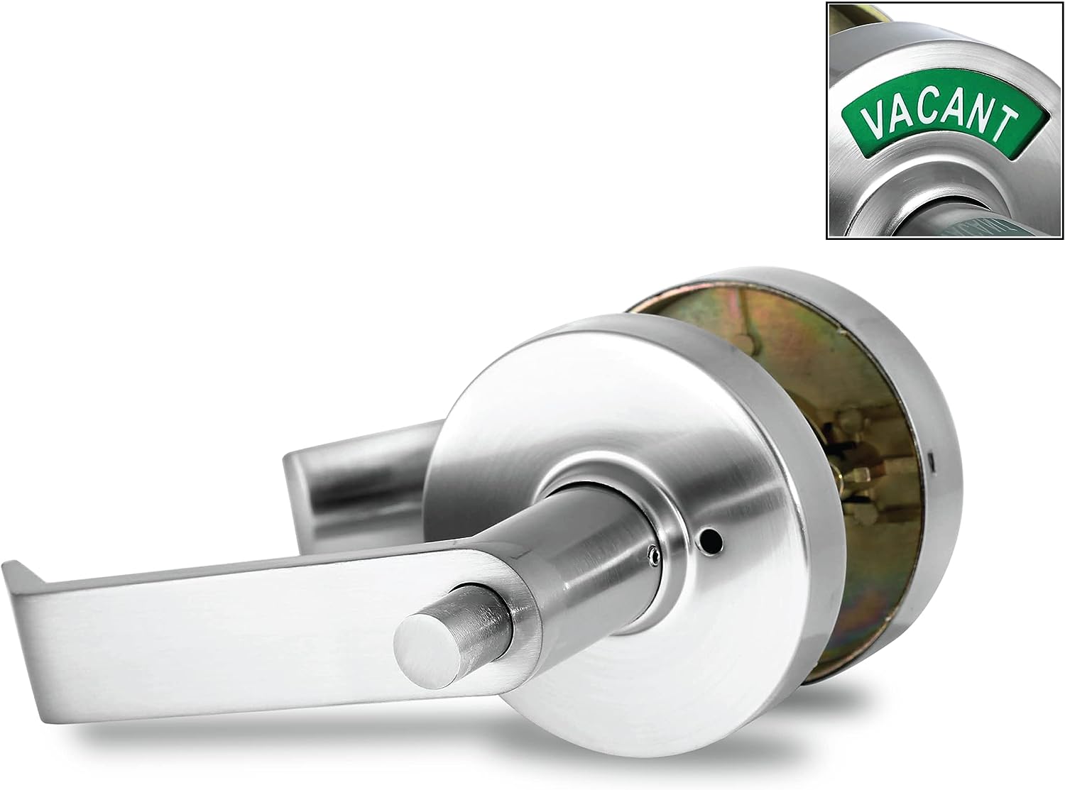 ADA Door Lock with Indicator in Satin Chrome - Right-Handed