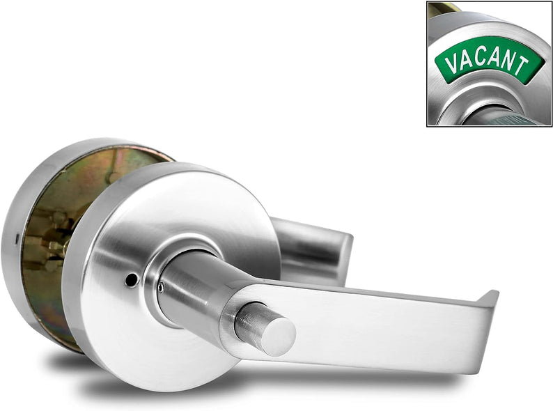 ADA Door Lock with Indicator in Satin Chrome - Left-Handed