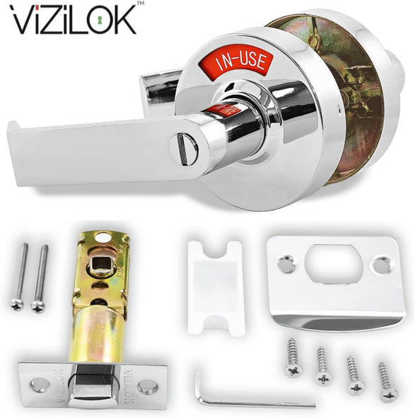 ADA Door Lock with Indicator in Polished Chrome - Left-Handed