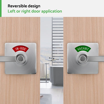 Square Privacy Indicator Door Lock Solstice Lever in Satin Chrome