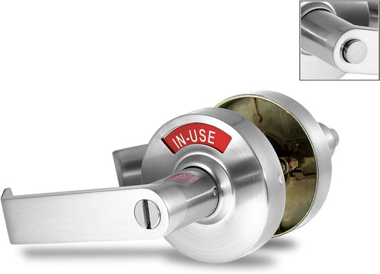 ADA Door Lock with Indicator in Satin Chrome - Left-Handed