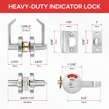 Premium Heavy Duty Commercial Door Lock with Indicator & Keys