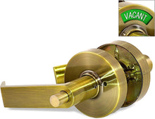 Load image into Gallery viewer, ADA Door Lock with Indicator in Antique Brass - Right-Handed

