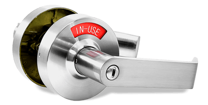 Privacy Door Lock with Occupancy Indicator in Satin Chrome