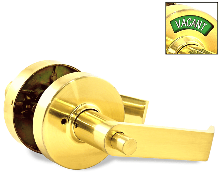 satin brass door lever