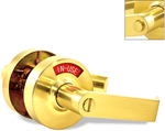 ADA Door Lock with Indicator in Satin Brass - Right-Handed