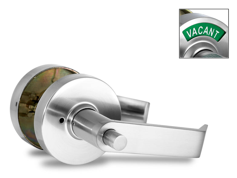 ADA Indicator Door Lock with Keys in Satin Chrome - Left-Handed