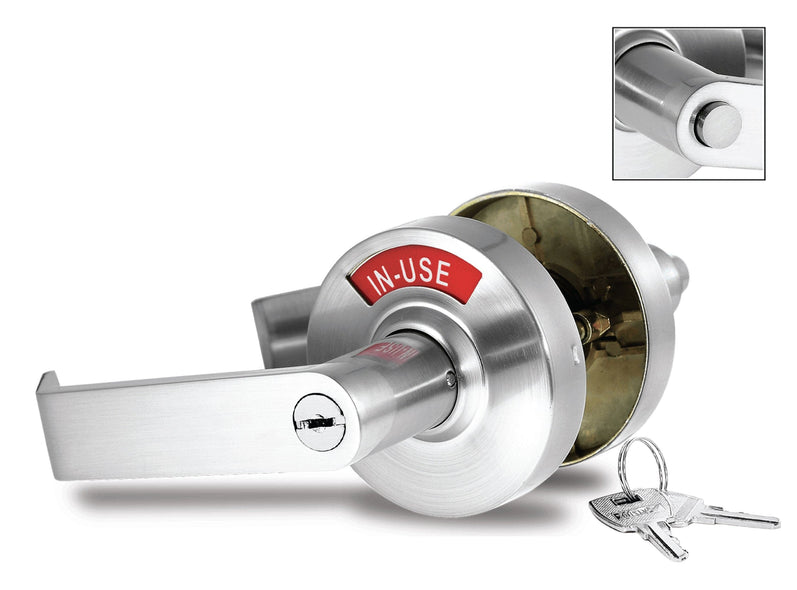 ADA Indicator Door Lock with Keys in Satin Chrome - Left-Handed