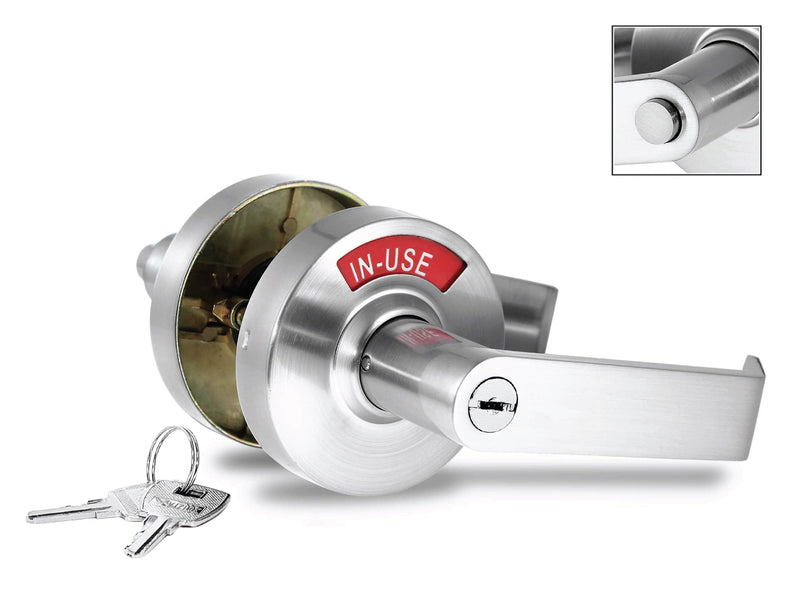 ADA Indicator Door Lock with Keys in Satin Chrome - Right-Handed