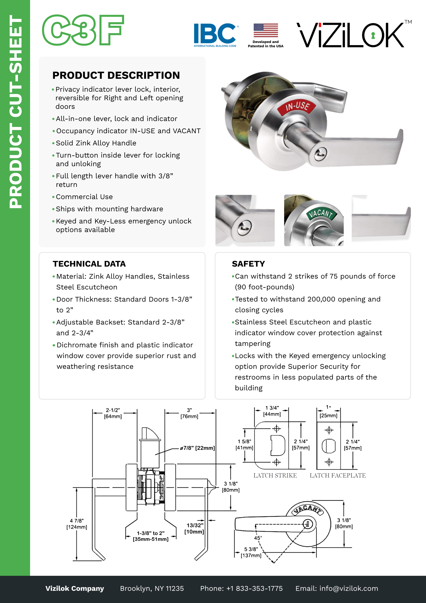 Lock Indicator Instructions Sheet.pdf Indicator Locks for Bathrooms with Occupancy Indicator | VIZILOK™