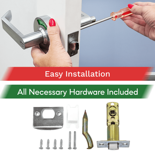 Premium ADA Door Lock with Indicator in Satin Chrome - Reversible