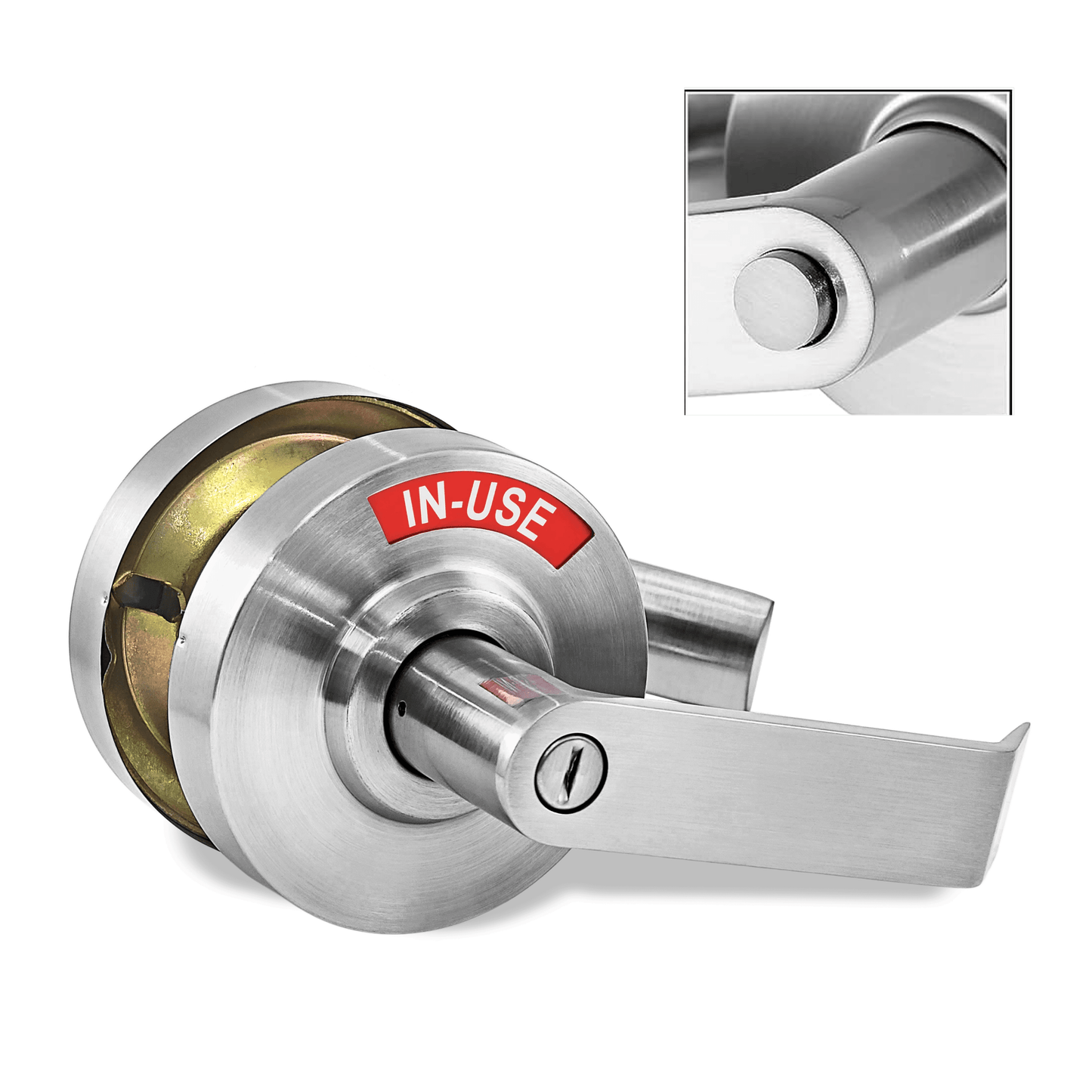 Premium ADA Door Lock with Indicator in Satin Chrome - Reversible