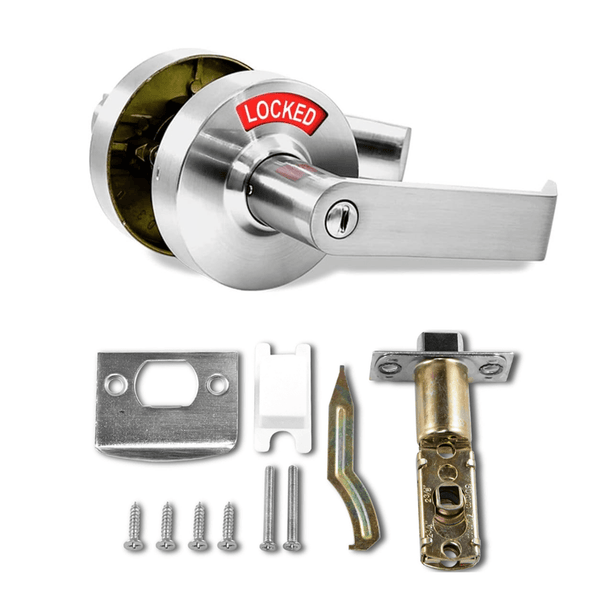 Privacy Door Lock with LOCKED / UNLOCKED Indicator in Satin Chrome
