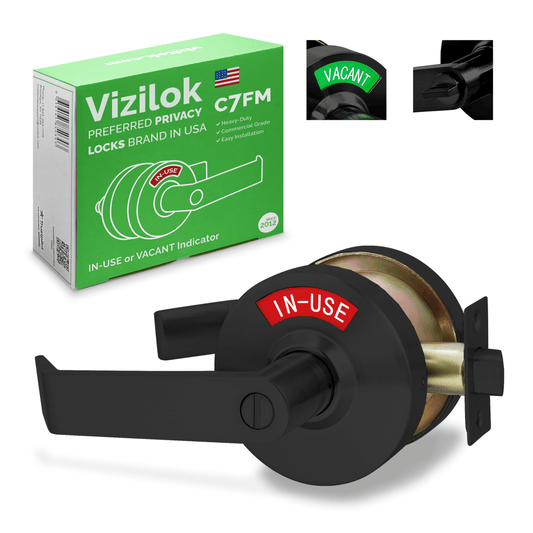 Premium Heavy Duty Commercial Door Lock with Indicator in Matte Black