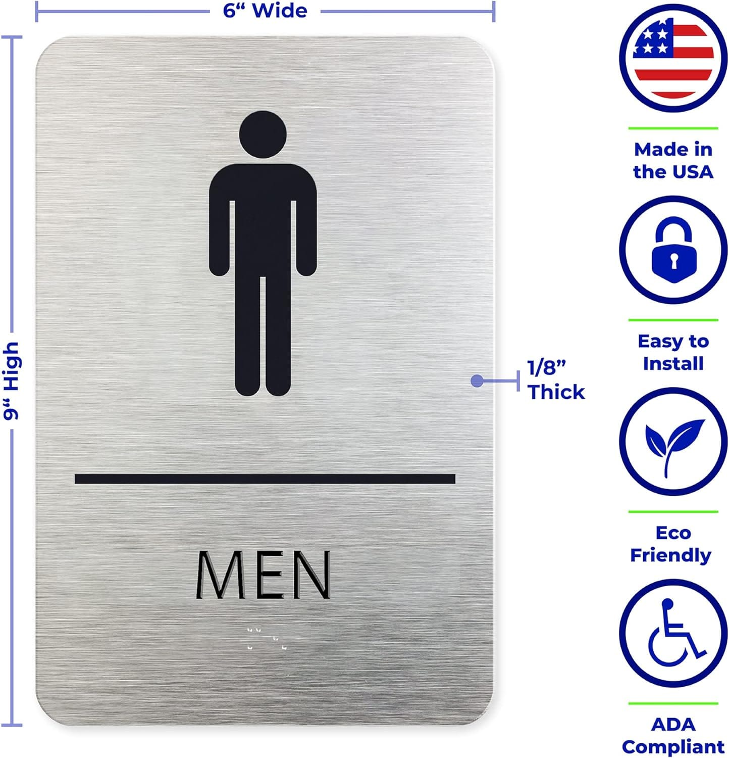 ADA Restroom Sign | Men | 6x9 inches
