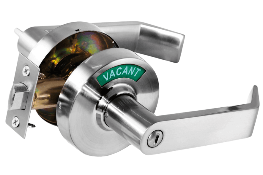 Privacy Door Lock with Occupancy Indicator in Satin Chrome