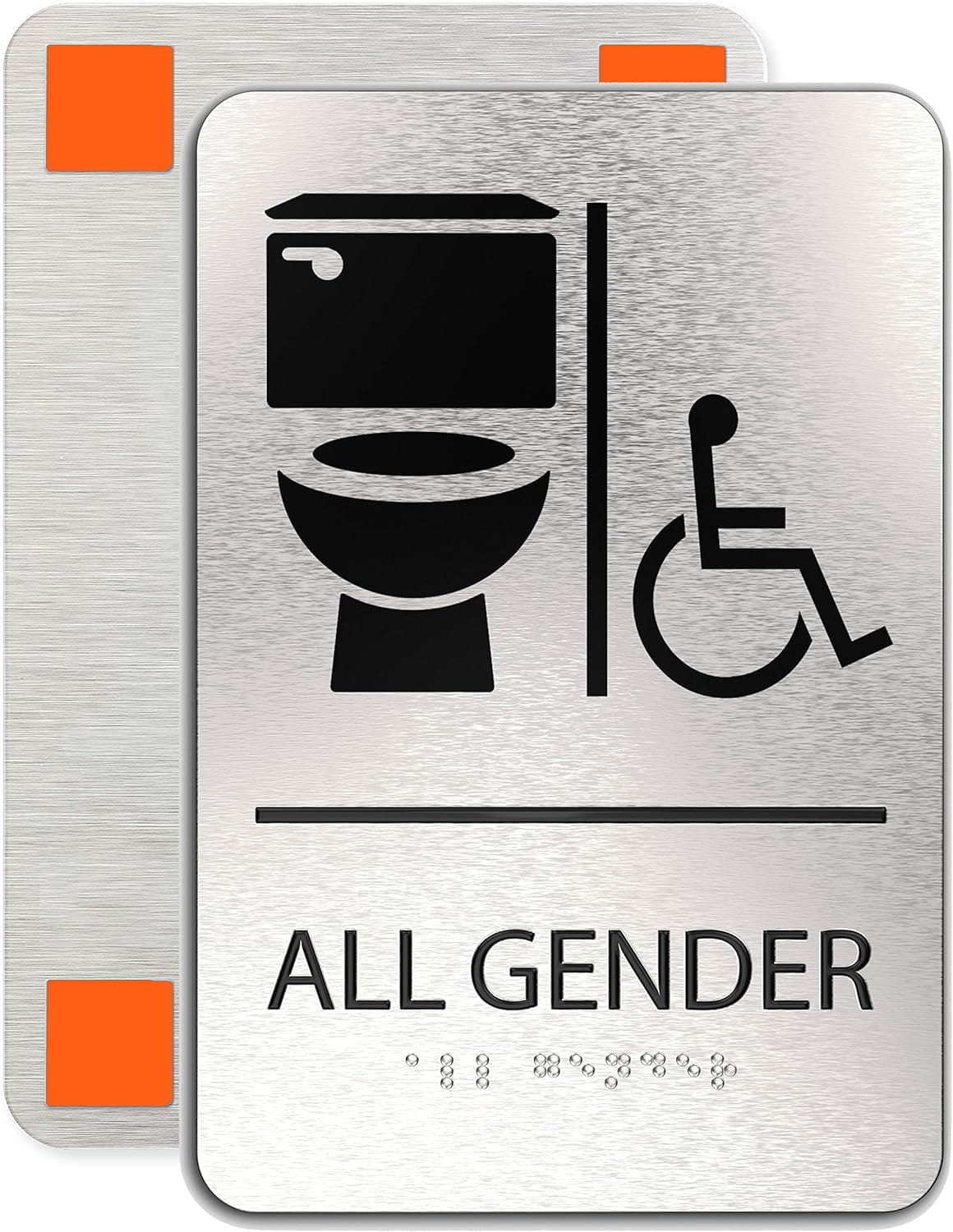 ADA Restroom Sign | Unisex Wheelchair Accessible Symbols | 6x9 inches