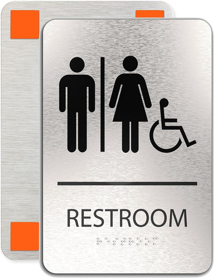 ADA Restroom Sign | Unisex Restroom Wheelchair Accessible | 6x9 inches