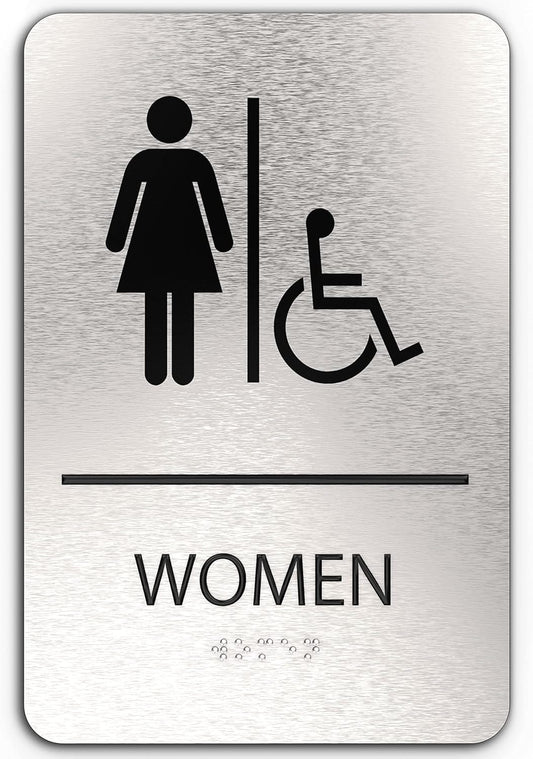 ADA Restroom Sign | Women Wheelchair Accessible | 6x9 inches