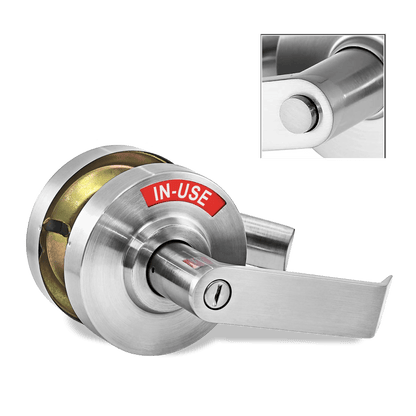 Heavy Duty ADA Door Lock with Indicator in Satin Chrome - Reversible