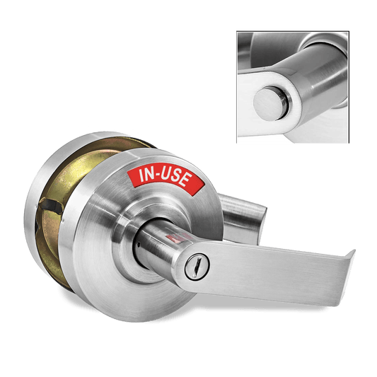 Heavy Duty ADA Door Lock with Indicator in Satin Chrome - Reversible