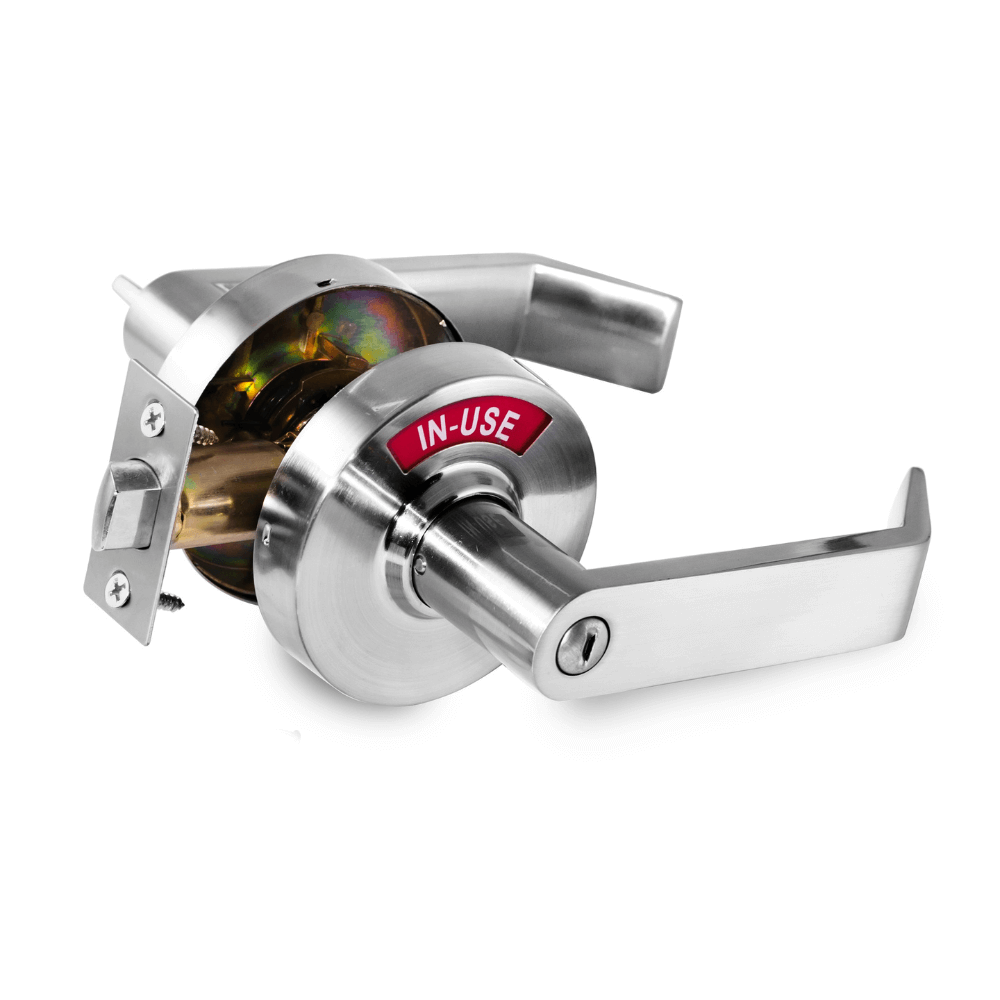 Privacy Lock with Occupancy Indicator in Satin Chrome