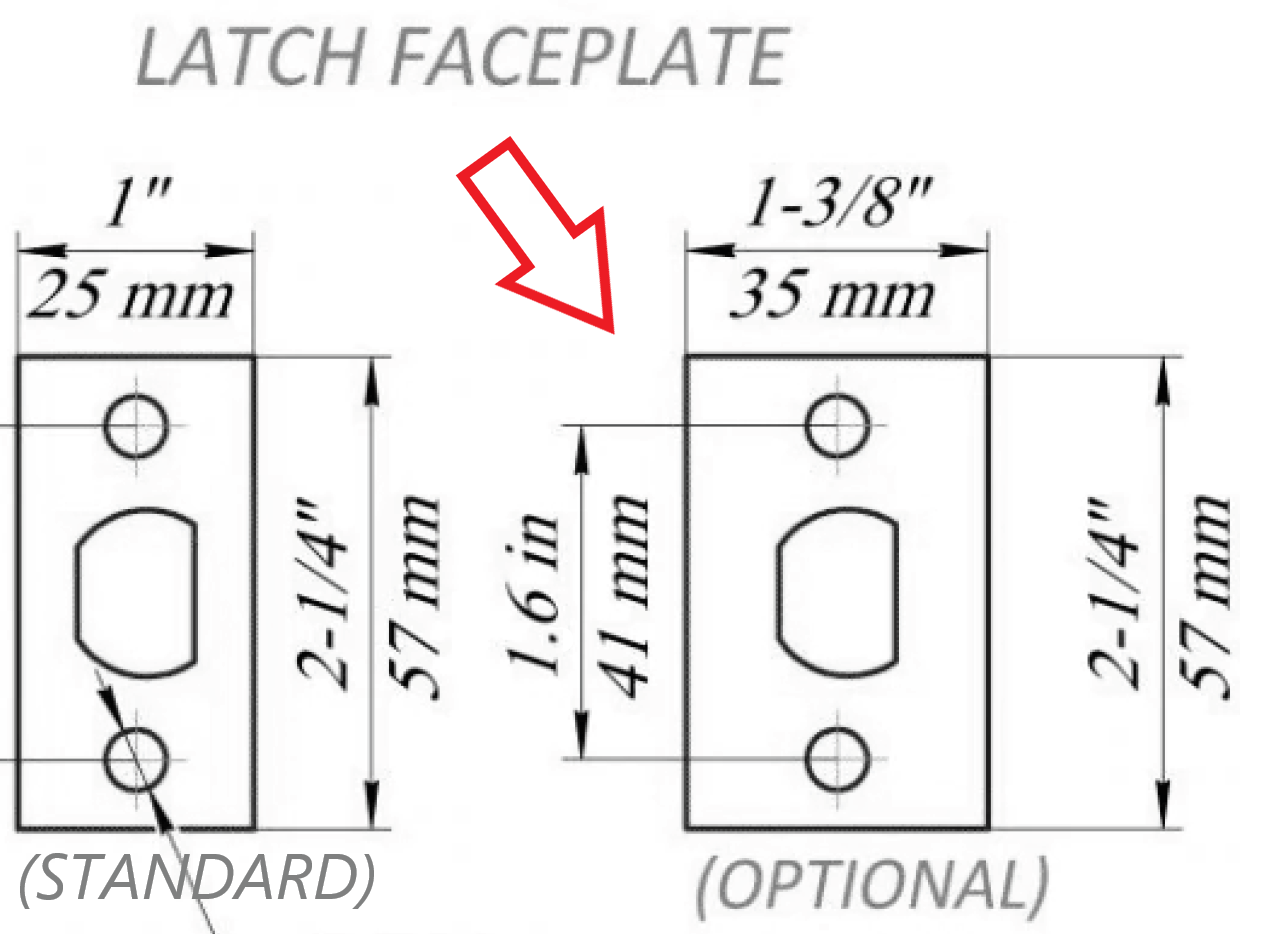 1-3/8" Latch Faceplate For Heavy Duty Indicator Lock (optional)