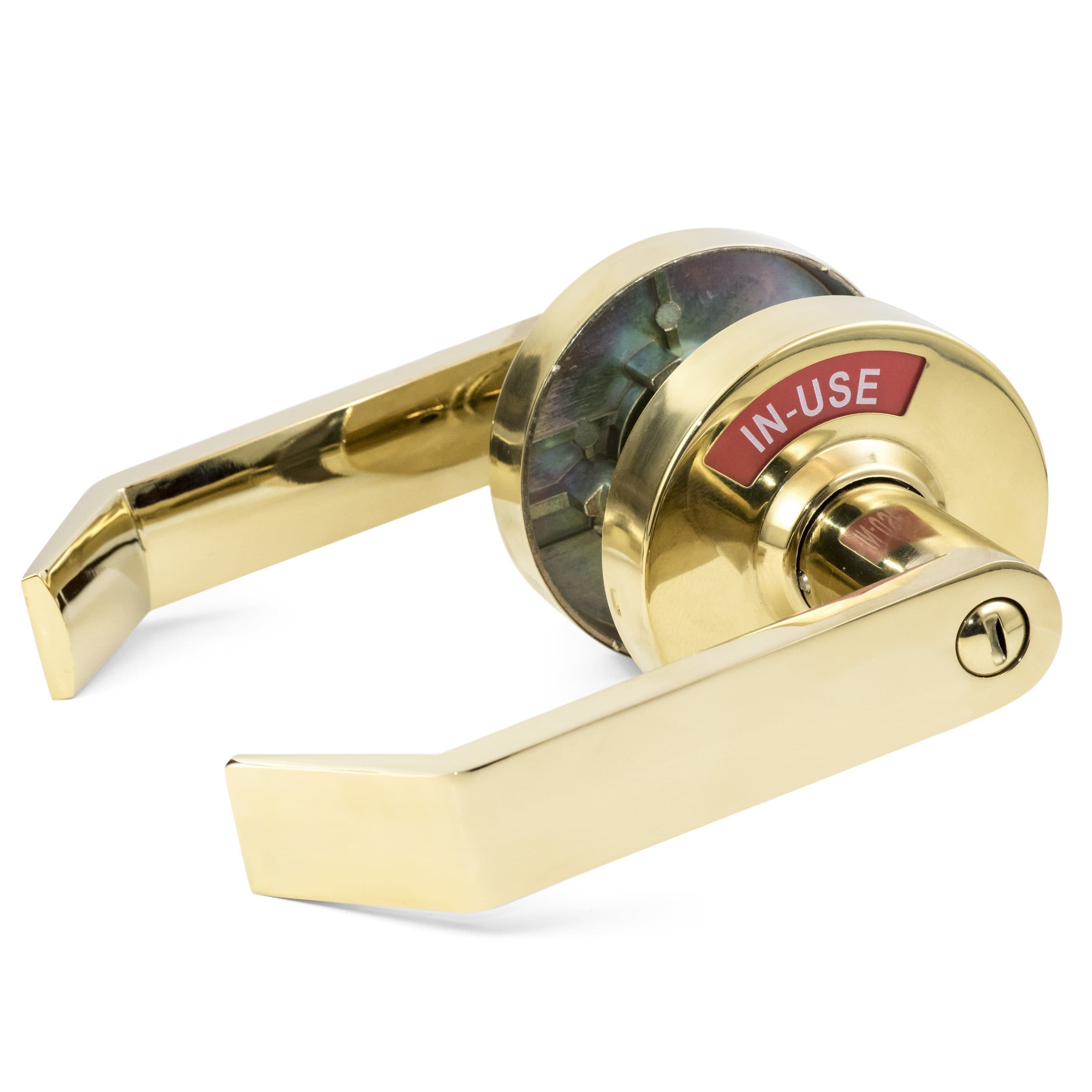 PVD Brass Door Handle with Privacy Indicator Left-Handed