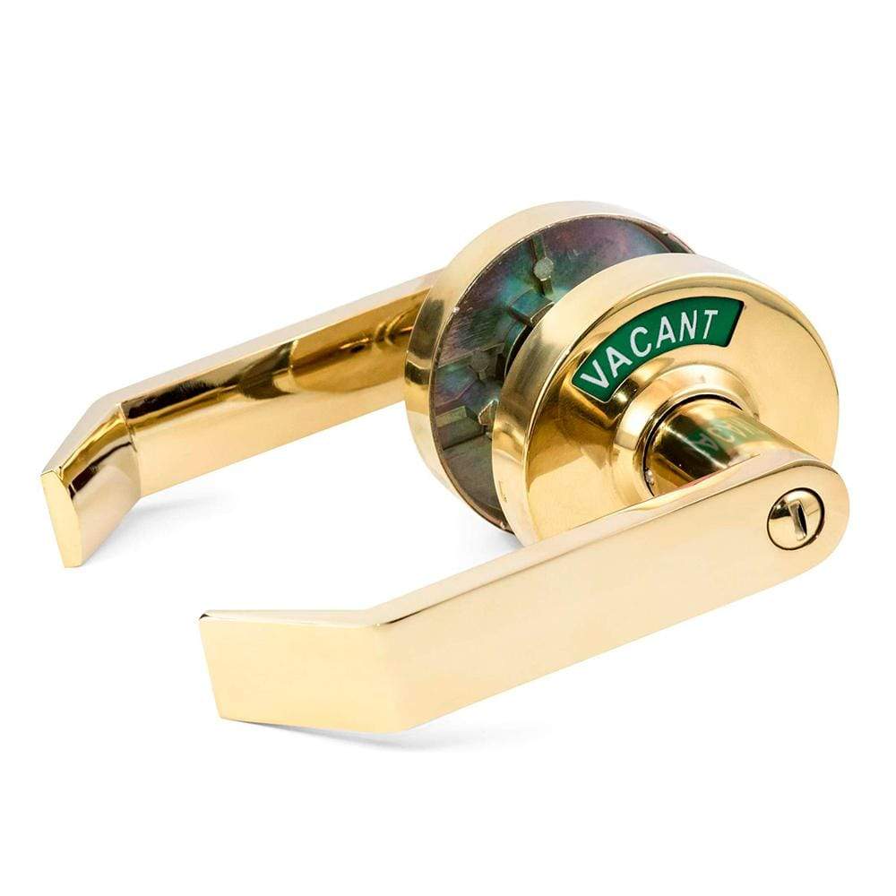 PVD Brass Door Handle with Privacy Indicator Left-Handed